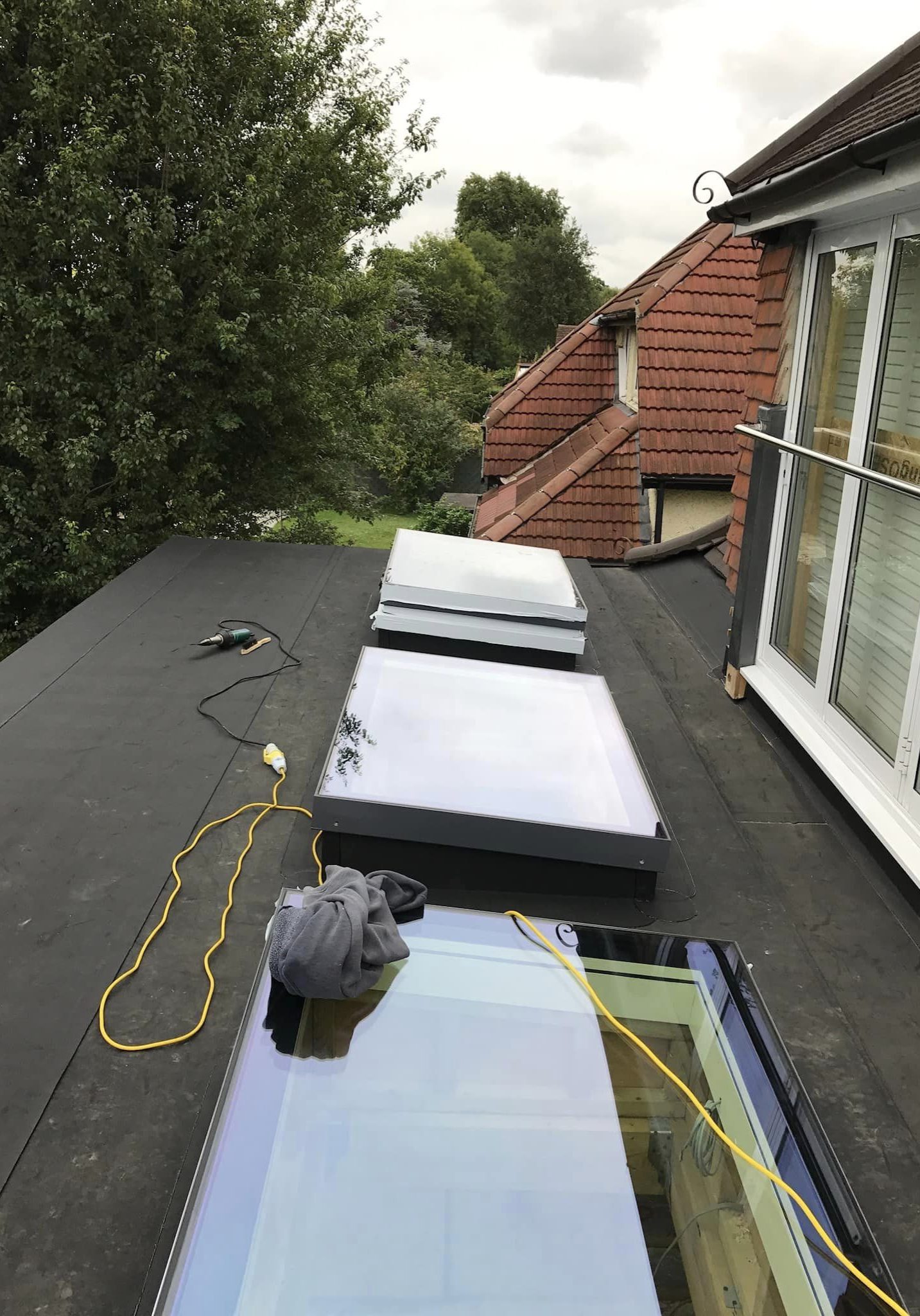 EPDM Rubber Roofing Systems being installed